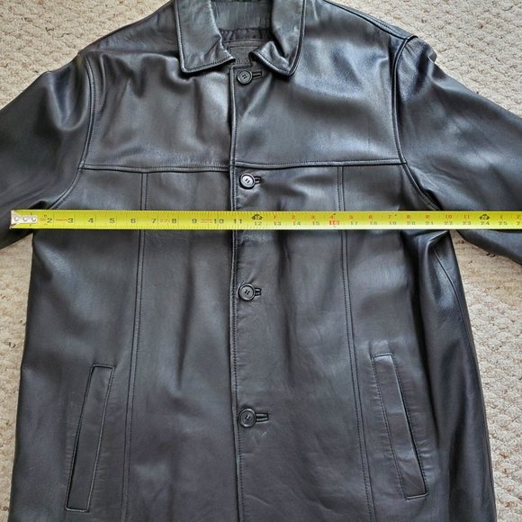 MANTLES Black Leather Jacket - Picture 13 of 14